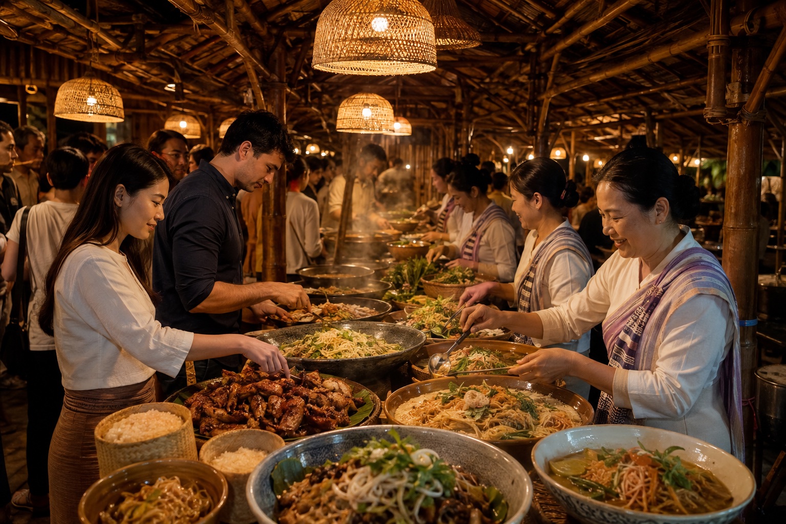 Explore the food stalls
